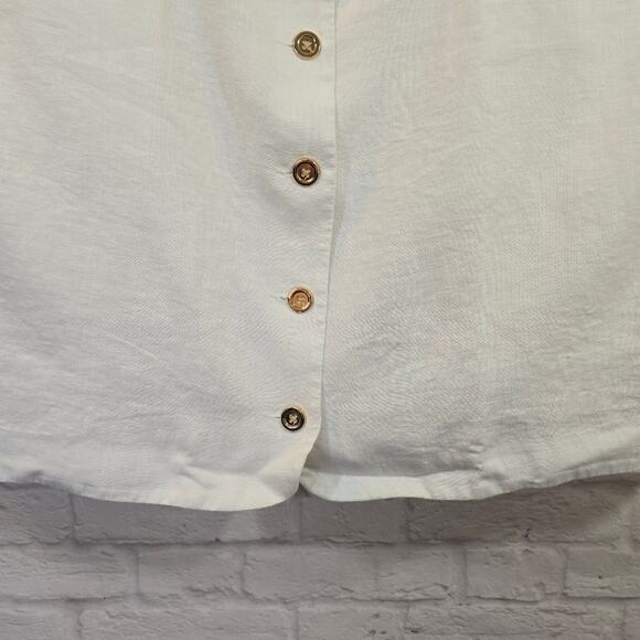 R J.Crew White Button Down Claudia Linen Dress NWT Size 3X Above Knee Sheath - Picture 5 of 11